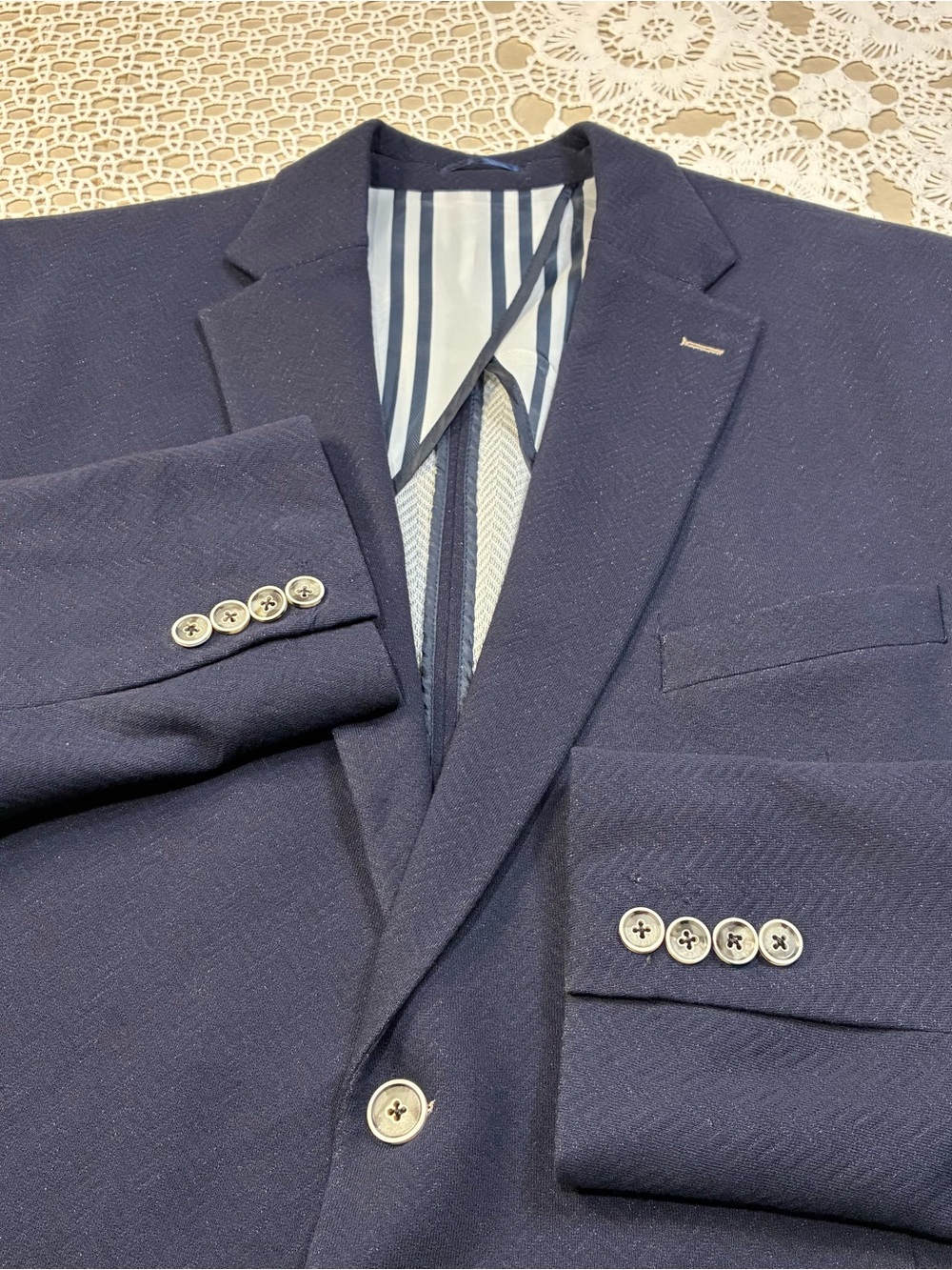 Marzotto Stretch Men’s 62 Drop 6 Classic Navy Sport Coat Blazer 2 Button 2 Slit